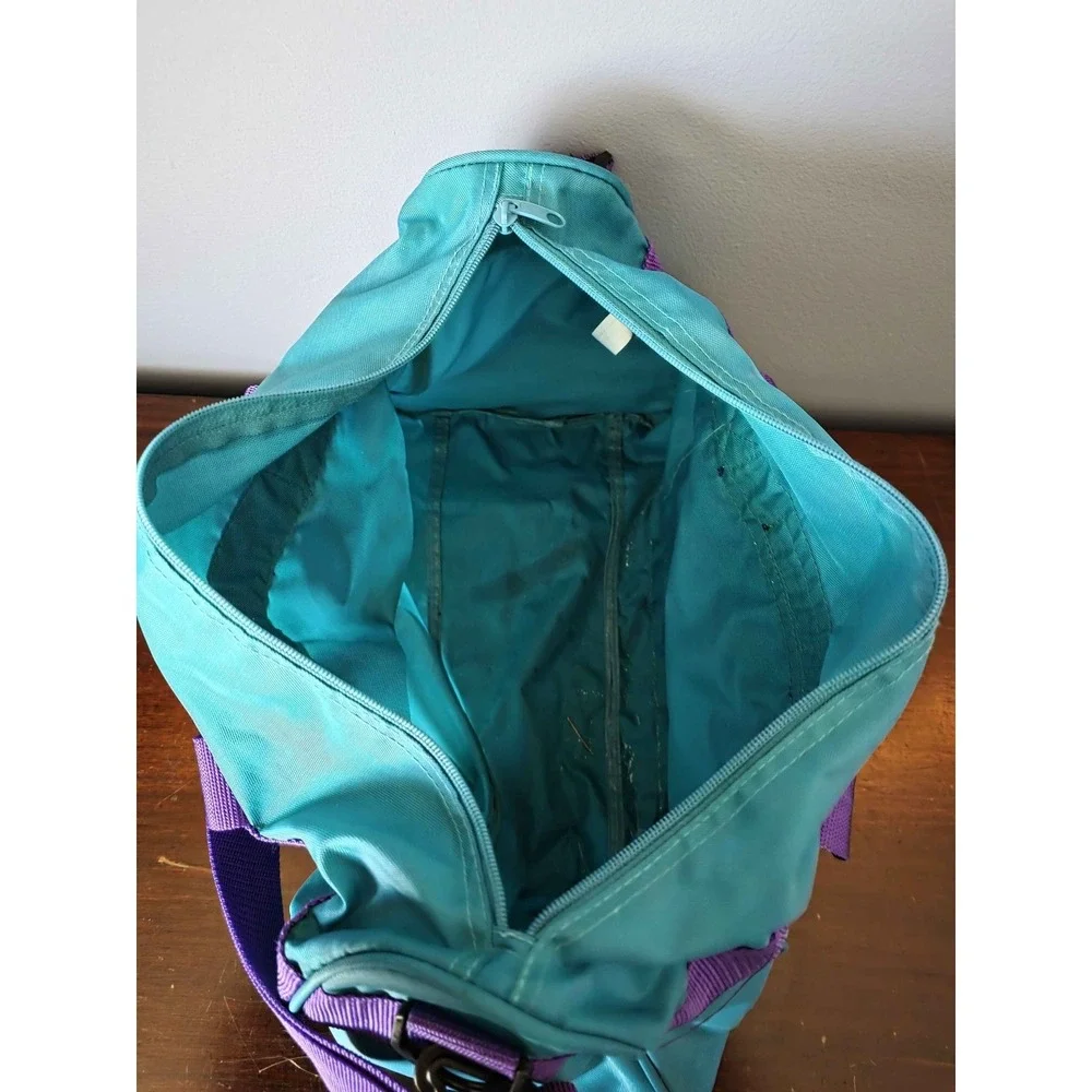 Vintage Dunlop Sports Gym Duffle Bag Teal & Purple